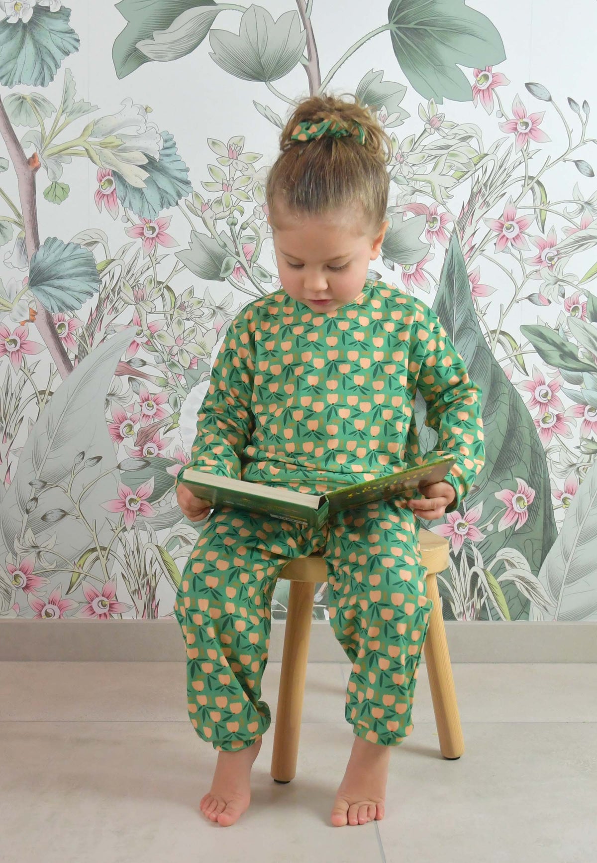 Two-Piece Bamboo Pajamas - Tulips - Blue Balloon