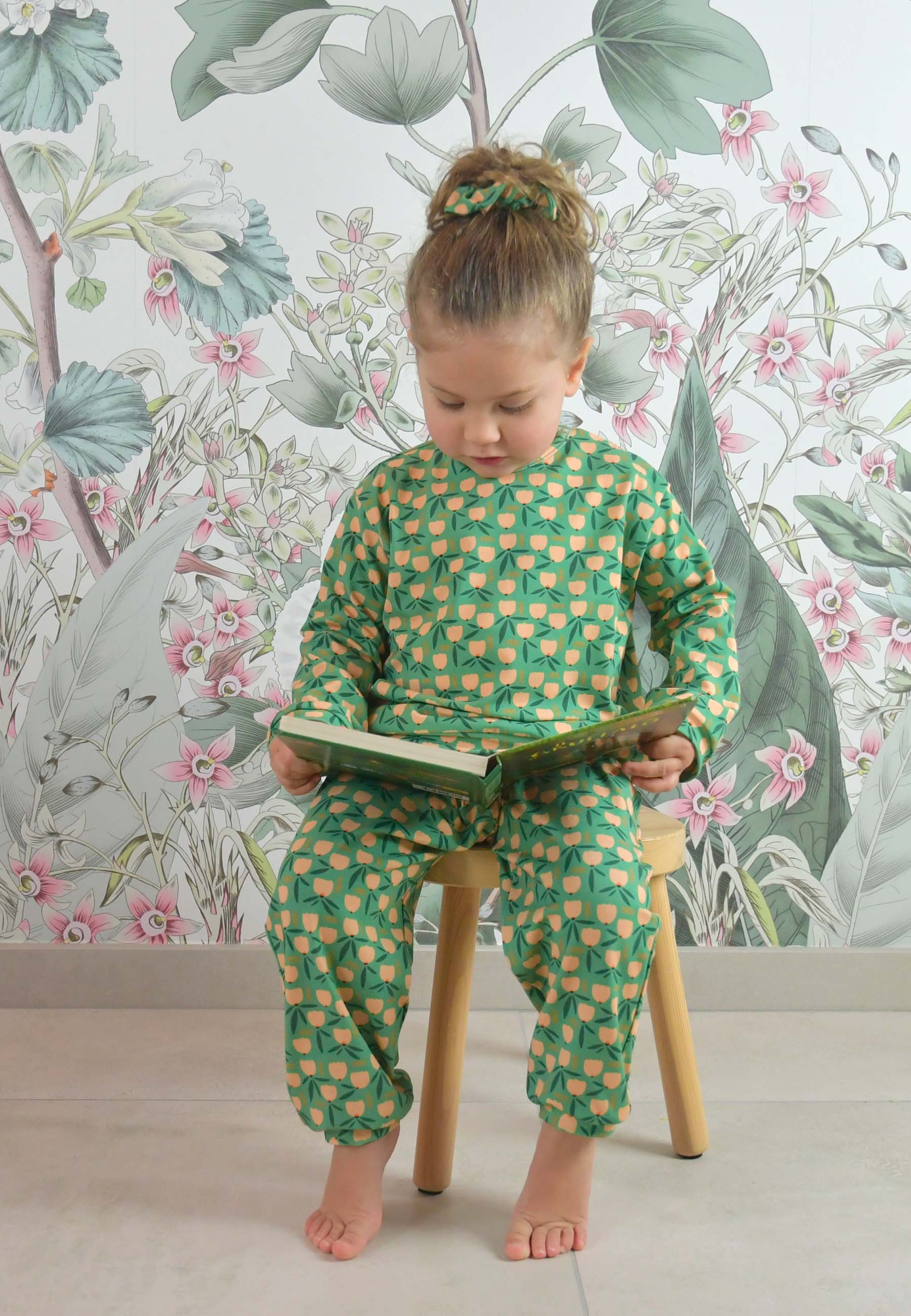 Two-Piece Bamboo Pajamas - Tulips - Blue Balloon