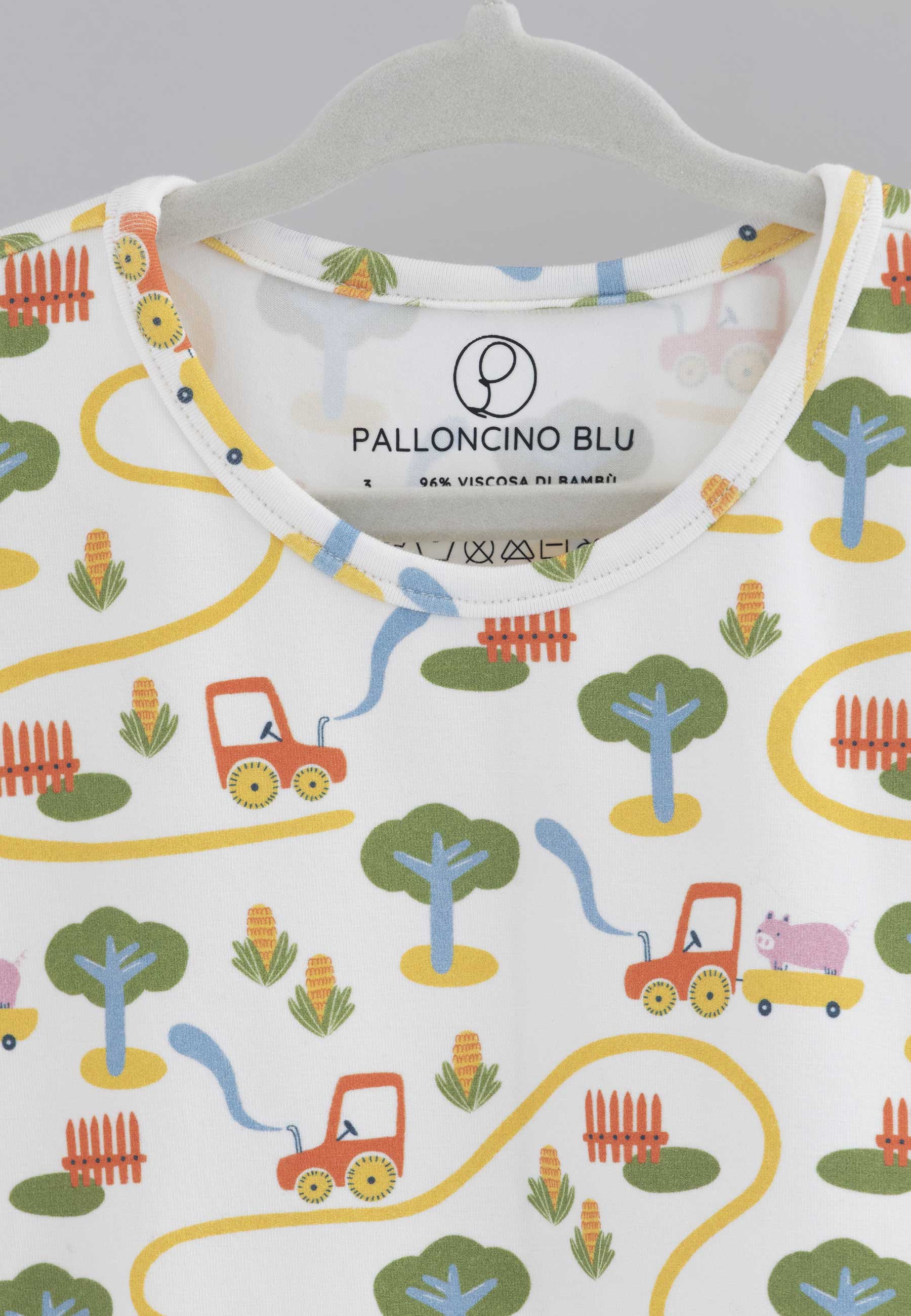 Two-Piece Bamboo Pajamas - On the Farm - Blue Balloon
