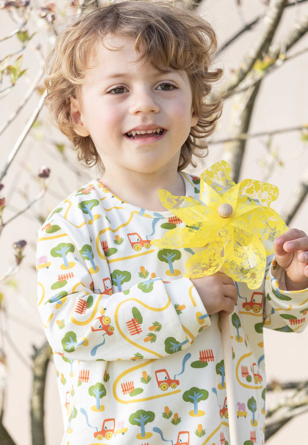 Two-Piece Bamboo Pajamas - On the Farm - Blue Balloon