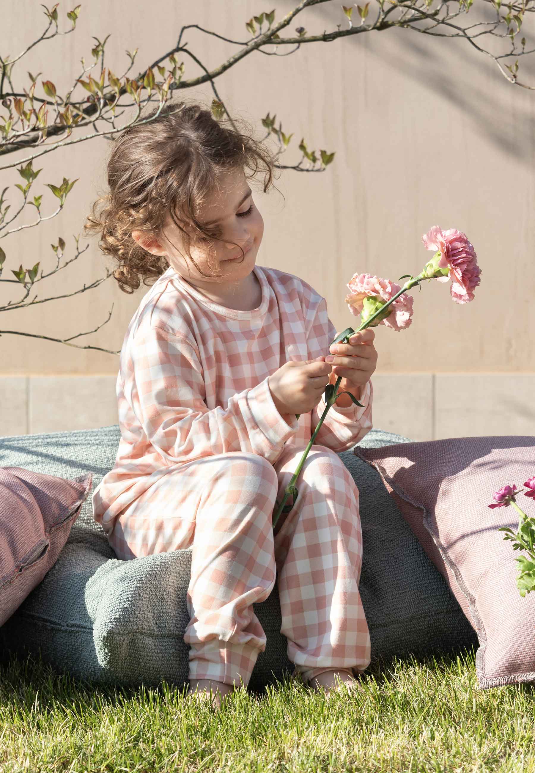 Two-Piece Bamboo Pajamas - Sakura - Blue Balloon