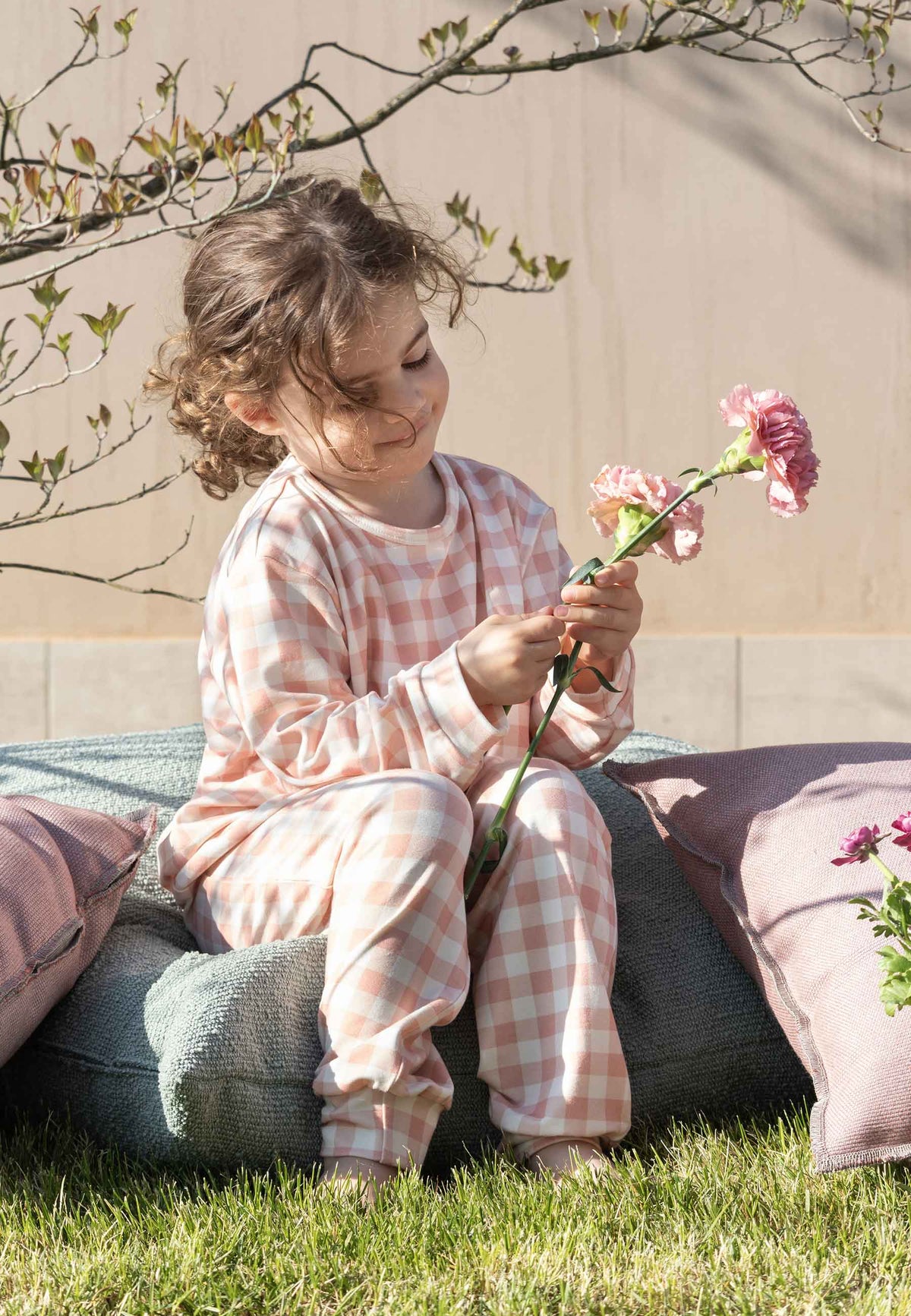Two-Piece Bamboo Pajamas - Sakura - Blue Balloon