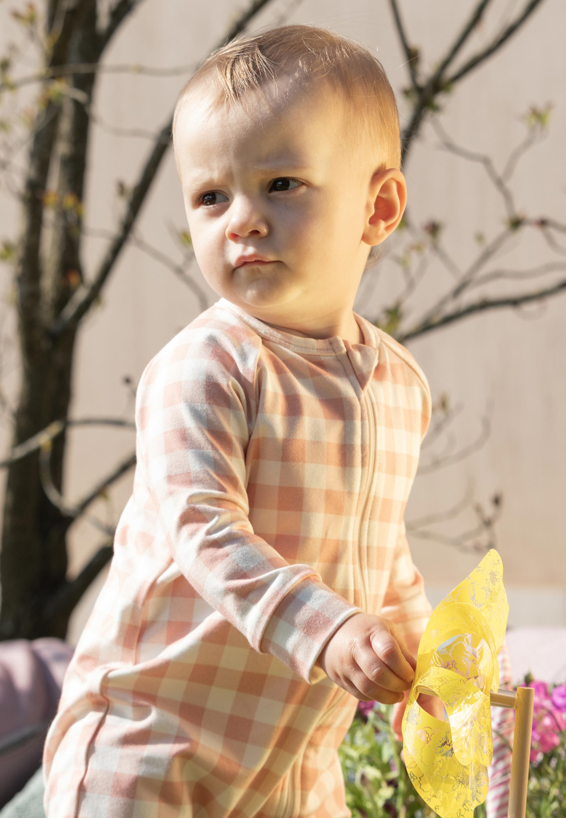 Bamboo Zip Romper - Sakura - Blue Balloon