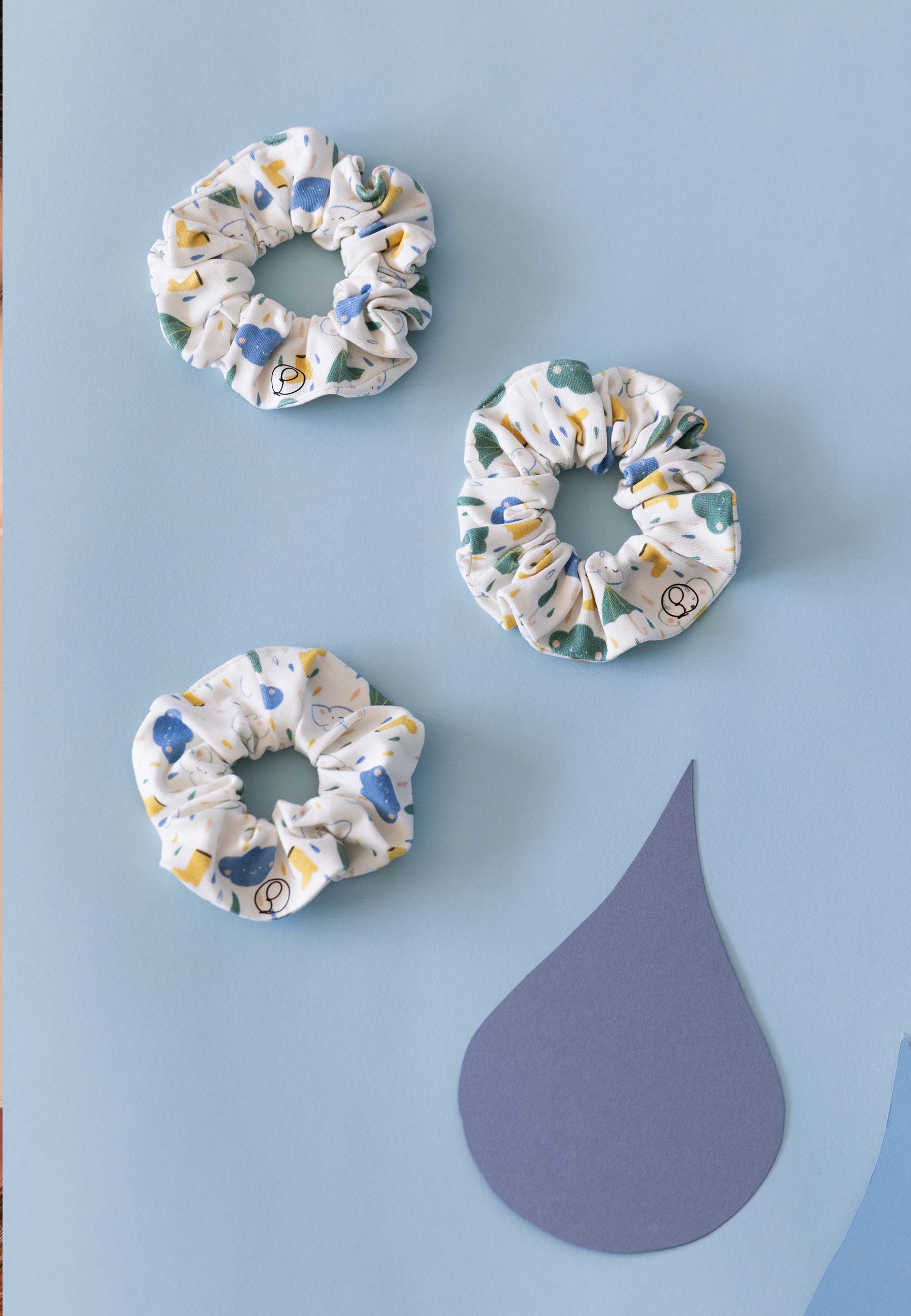 Bamboo Chouchou (scrunchie) - Splash - Blue Balloon