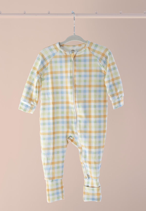 Bamboo Zip Romper - Lollipop - Blue Balloon