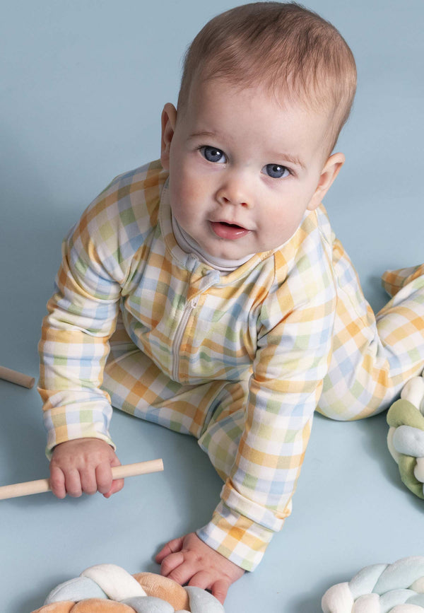 Bamboo Zip Romper - Lollipop - Blue Balloon