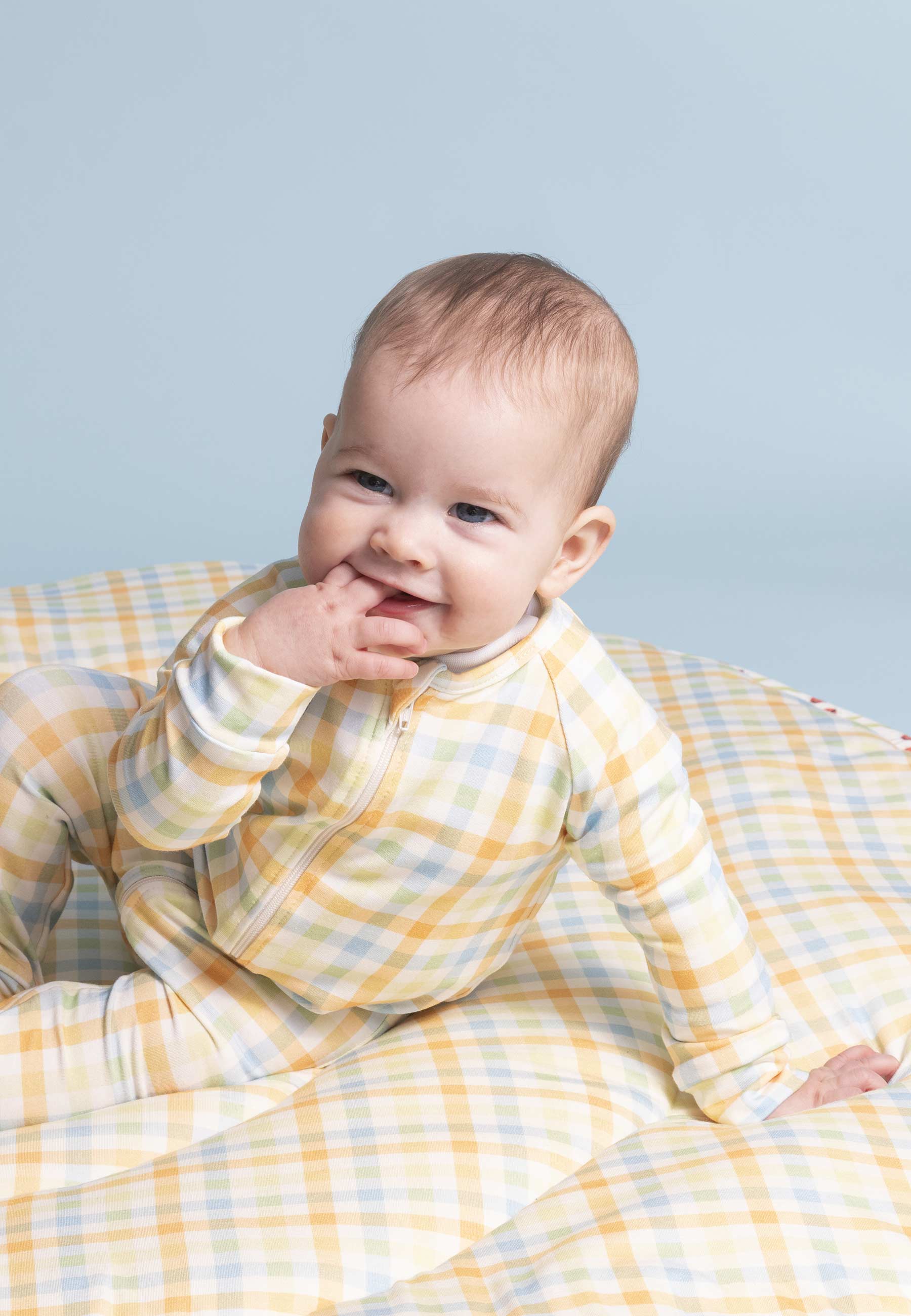 Bamboo Zip Romper - Lollipop - Blue Balloon