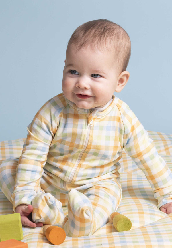 Bamboo Zip Romper - Lollipop - Blue Balloon