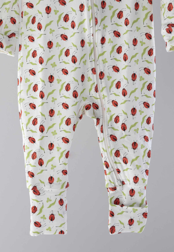 Bamboo Zip Romper - Good Luck - Blue Balloon