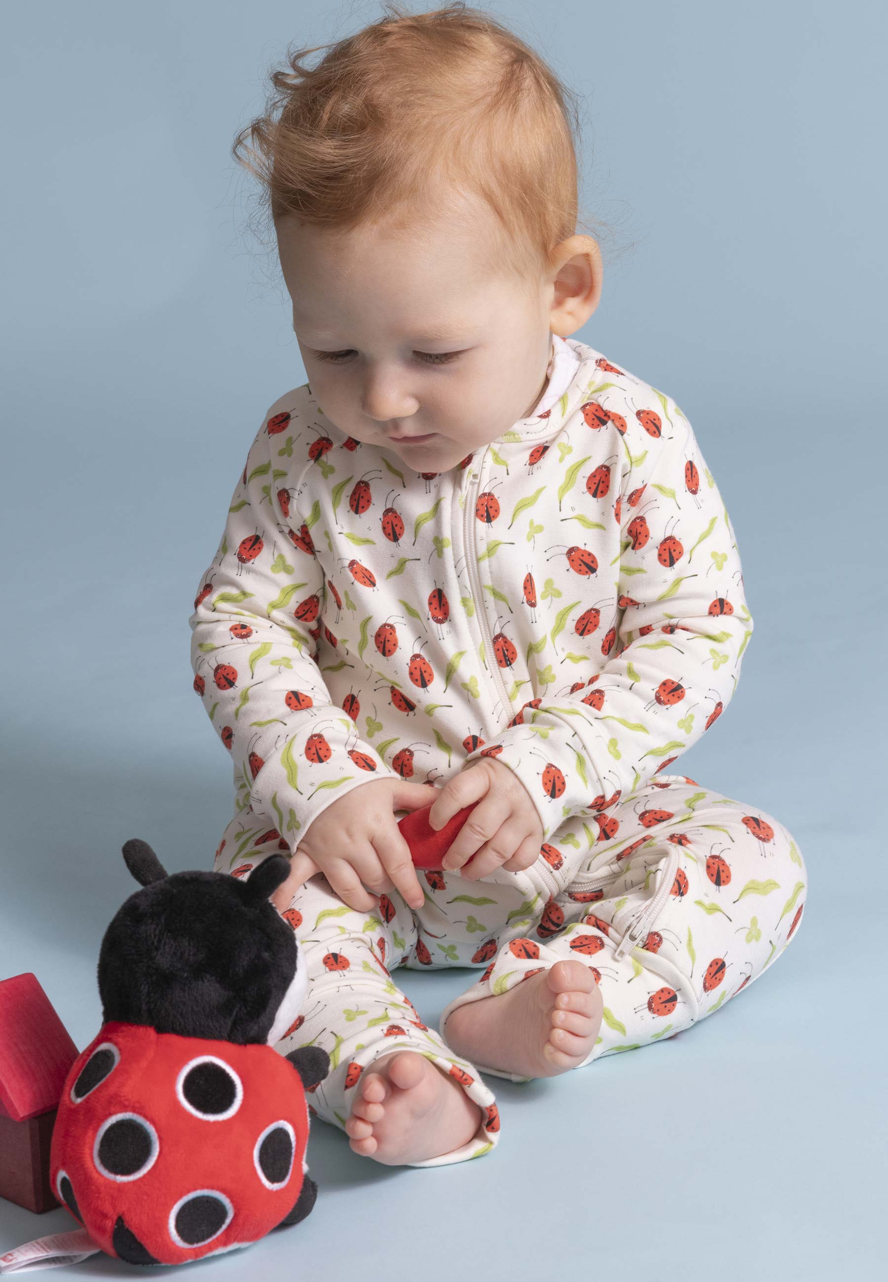 Bamboo Zip Romper - Good Luck - Blue Balloon