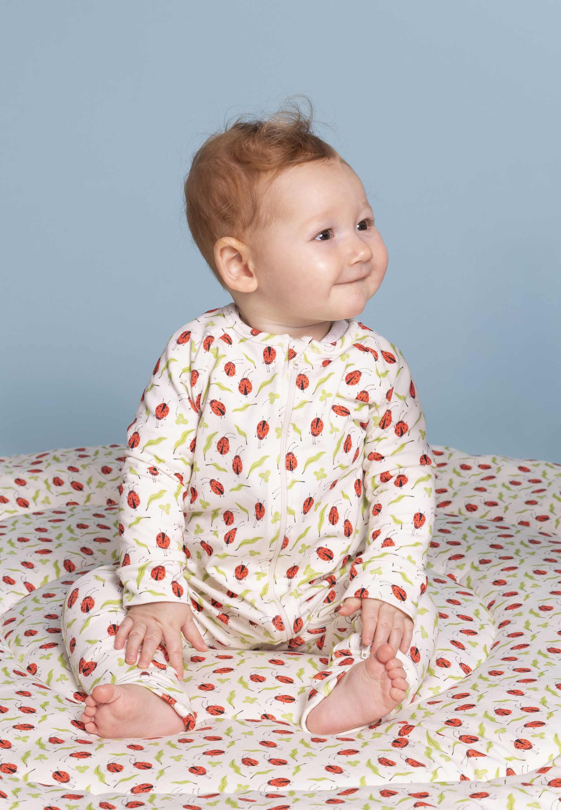 Bamboo Zip Romper - Good Luck - Blue Balloon