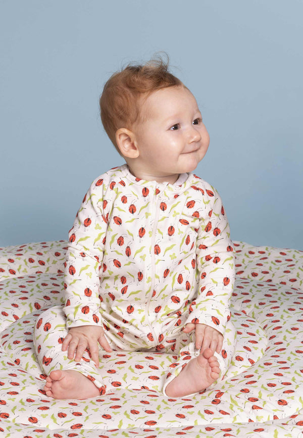 Bamboo Zip Romper - Good Luck - Blue Balloon