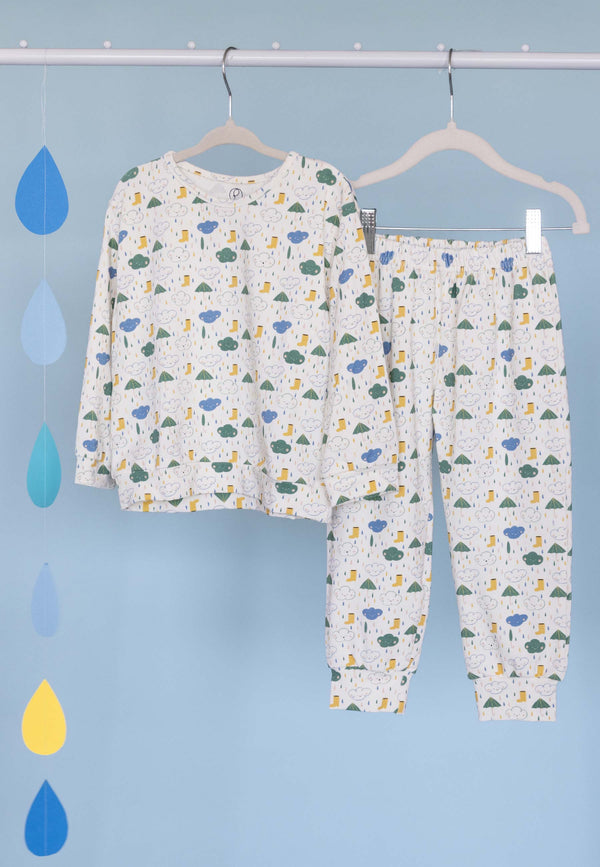 Two-Piece Bamboo Pajamas - Splash - Blue Balloon