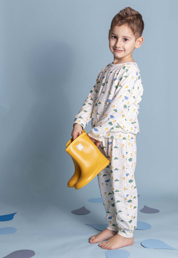 Two-Piece Bamboo Pajamas - Splash - Blue Balloon