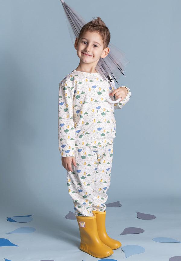 Two-Piece Bamboo Pajamas - Splash - Blue Balloon
