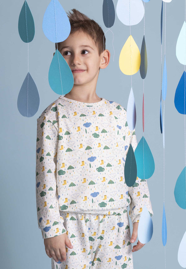 Two-Piece Bamboo Pajamas - Splash - Blue Balloon