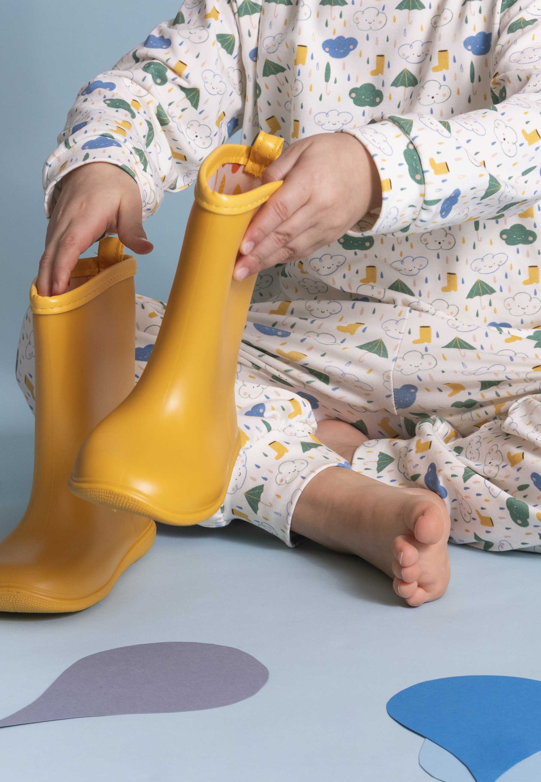 Two-Piece Bamboo Pajamas - Splash - Blue Balloon