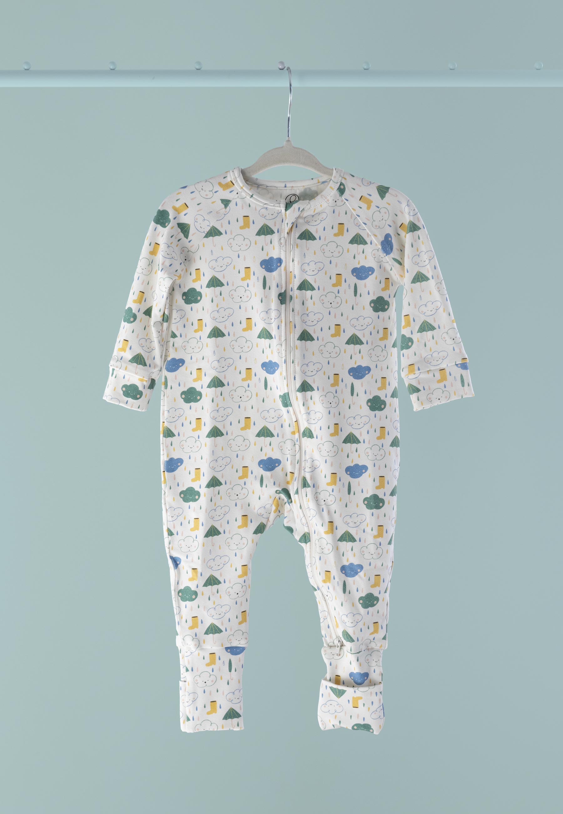Bamboo Zip Romper - Splash - Blue Balloon