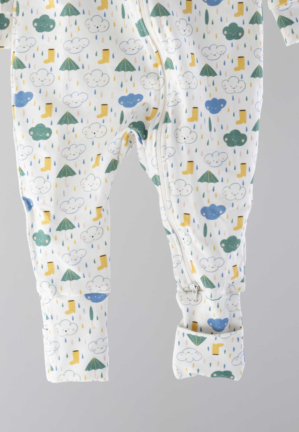 Bamboo Zip Romper - Splash - Blue Balloon