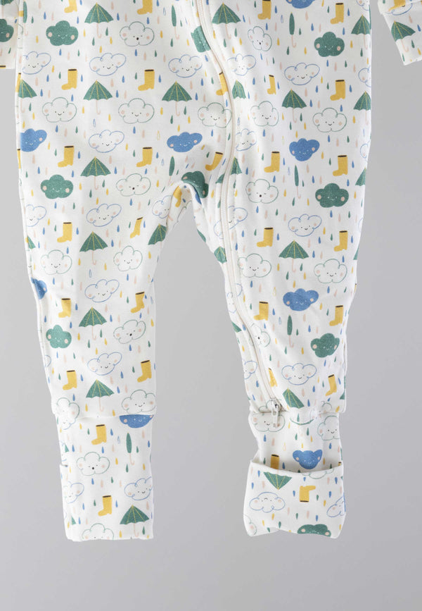 Bamboo Zip Romper - Splash - Blue Balloon
