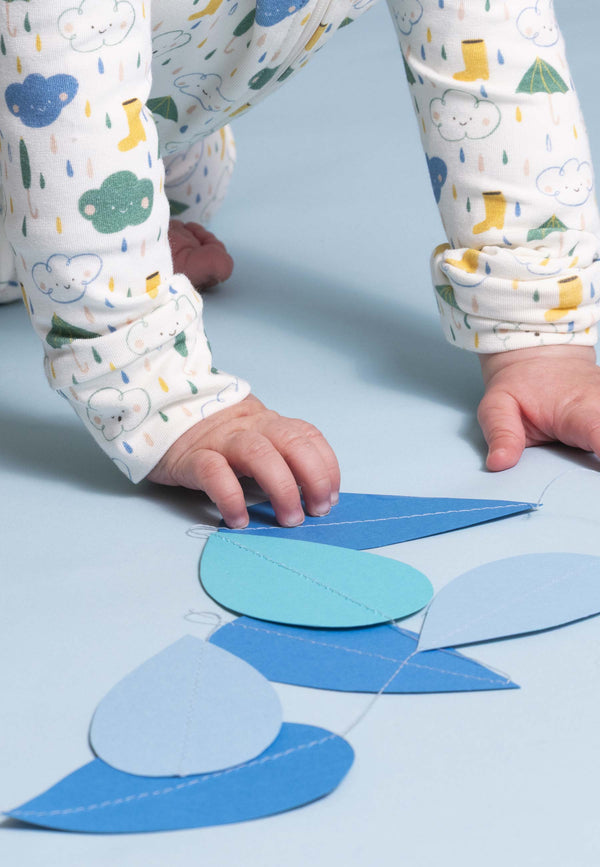 Bamboo Zip Romper - Splash - Blue Balloon