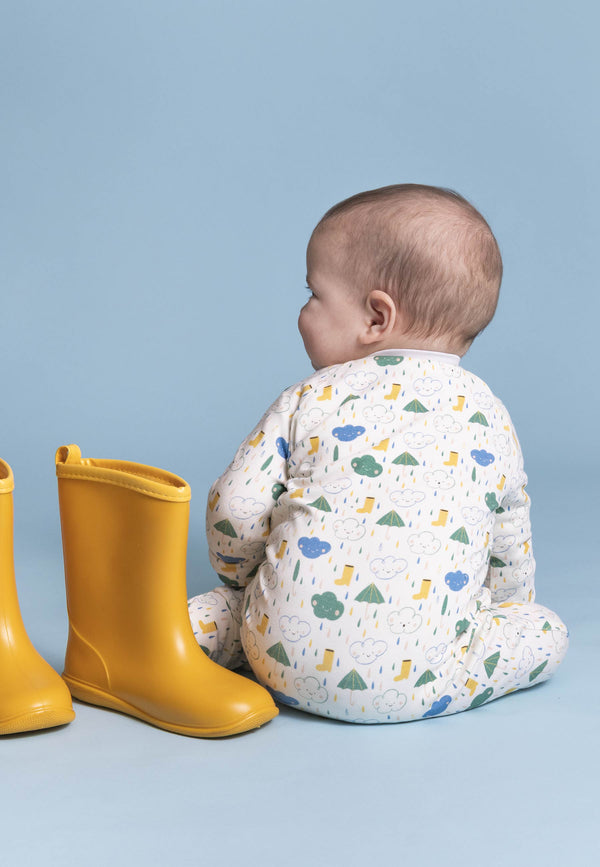Bamboo Zip Romper - Splash - Blue Balloon