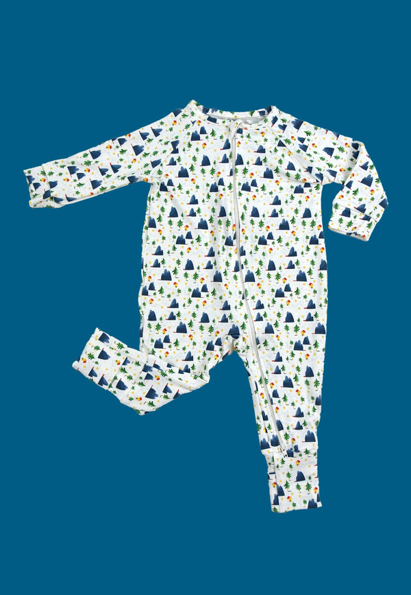 Bamboo Zip Romper - Alpina - Blue Balloon