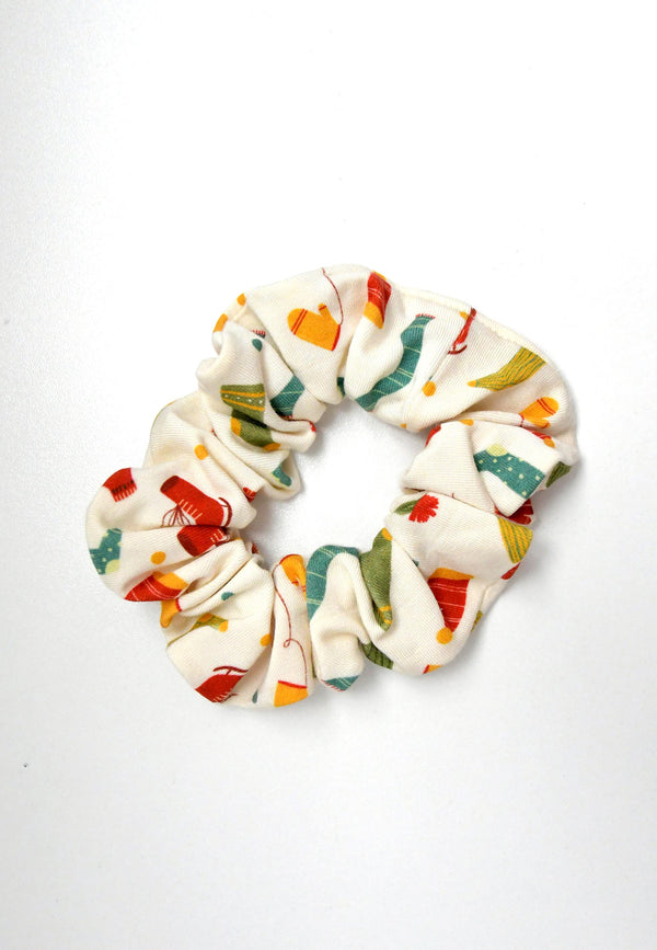 Bamboo Chouchou (scrunchie) - Brrr it's cold! - Blue balloon