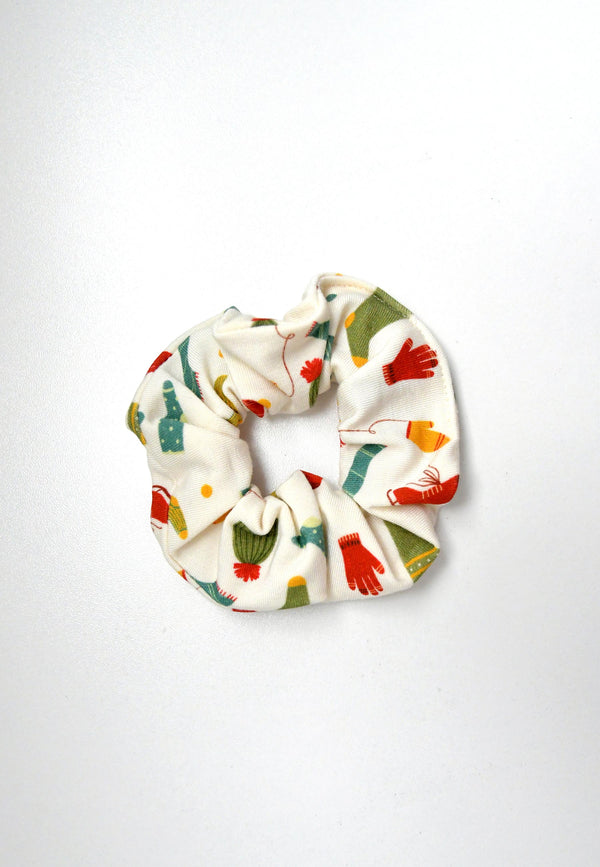 Bamboo Chouchou (scrunchie) - Brrr it's cold! - Blue balloon