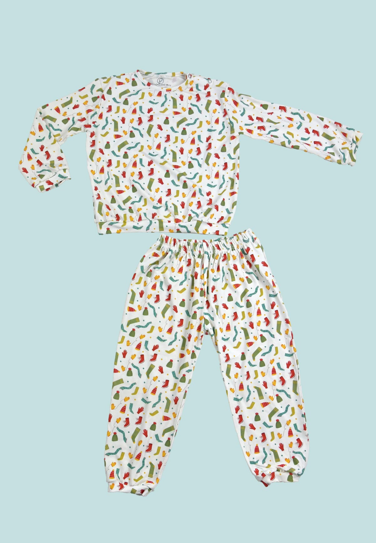 Two-Piece Bamboo Pajamas - Brrr It's Cold! - Blue Balloon