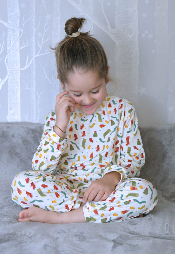 Two-Piece Bamboo Pajamas - Brrr It's Cold! - Blue Balloon