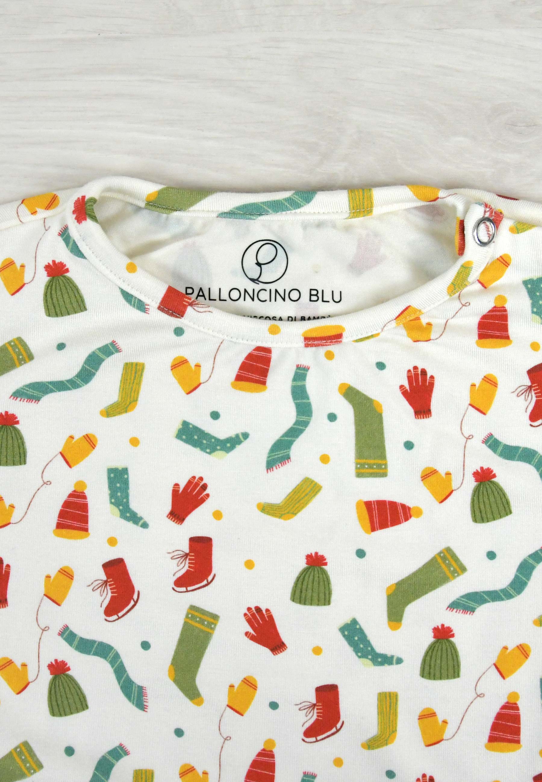 Pigiama in Bambù a Due Pezzi - Brrr Fa Freddo! - Palloncino Blu