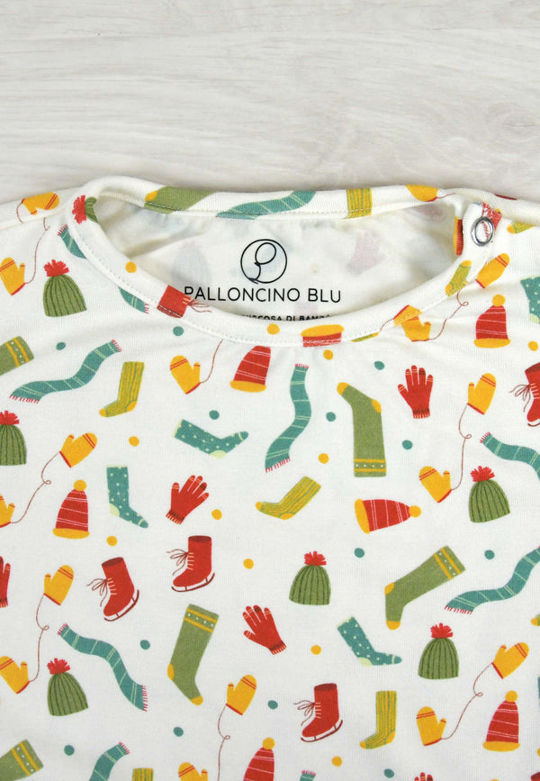 Two-Piece Bamboo Pajamas - Brrr It's Cold! - Blue Balloon