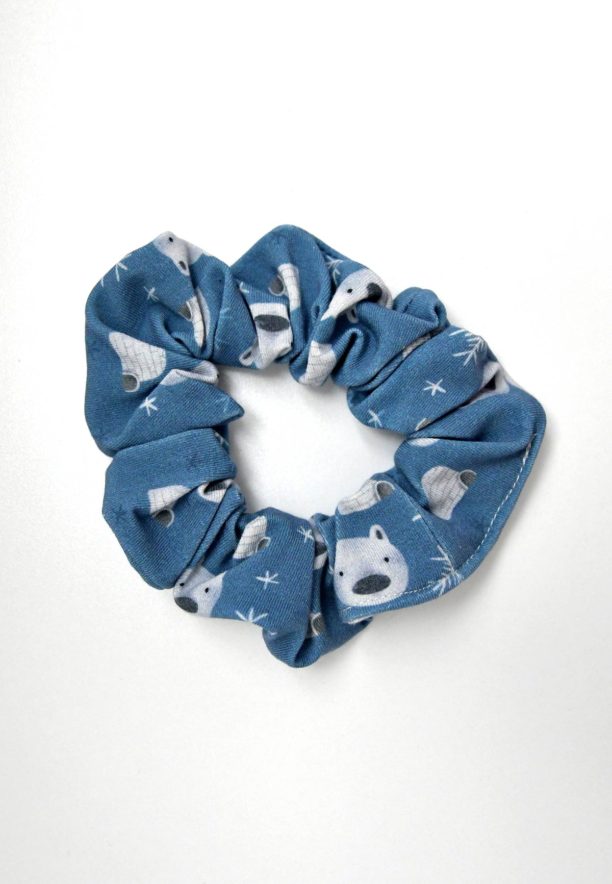 Chouchou (scrunchie) in bambù - Orso polare - Palloncino blu