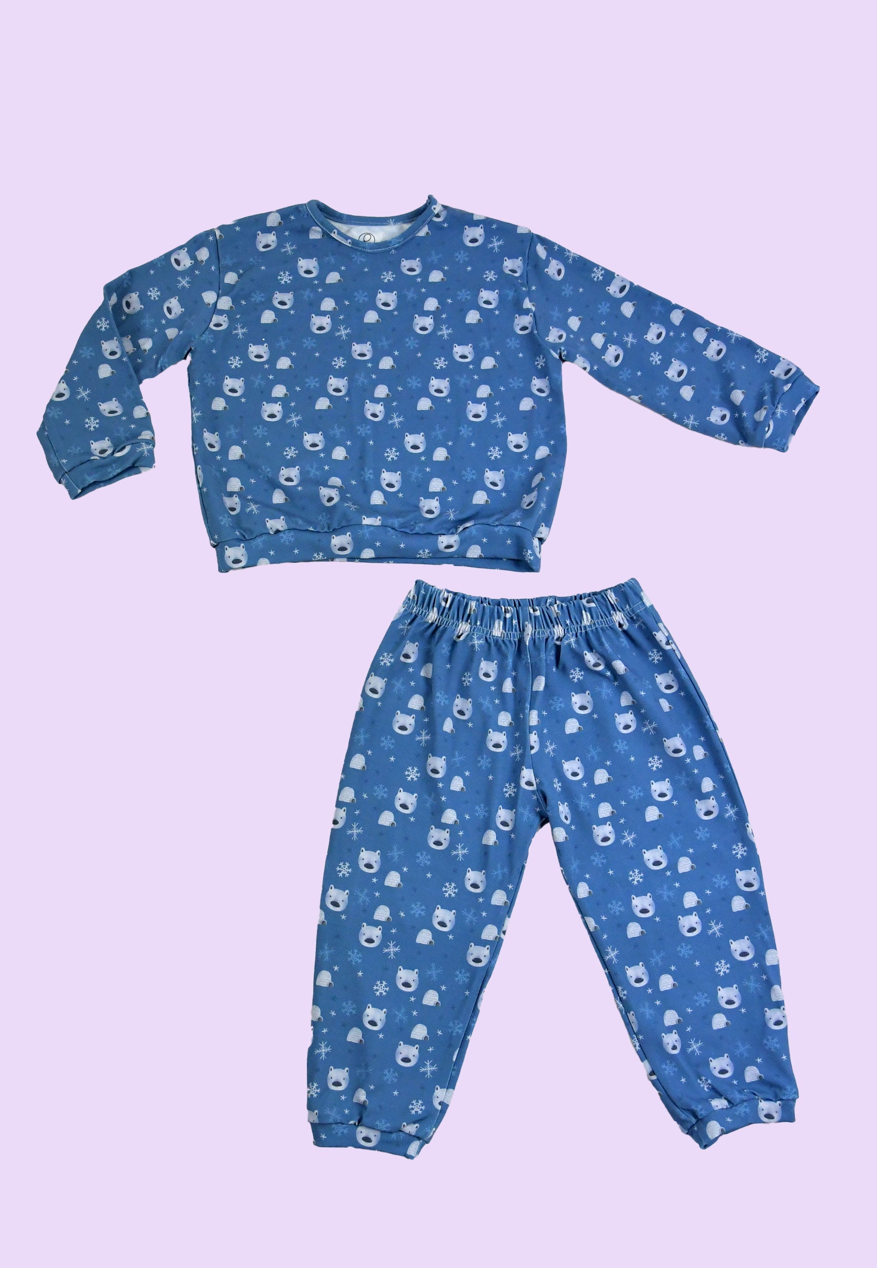 Two-Piece Bamboo Pajamas - Polar Bear - Blue Balloon