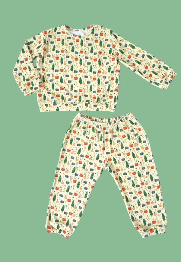 Two-Piece Bamboo Pajamas - Christmas Morning - Blue Balloon