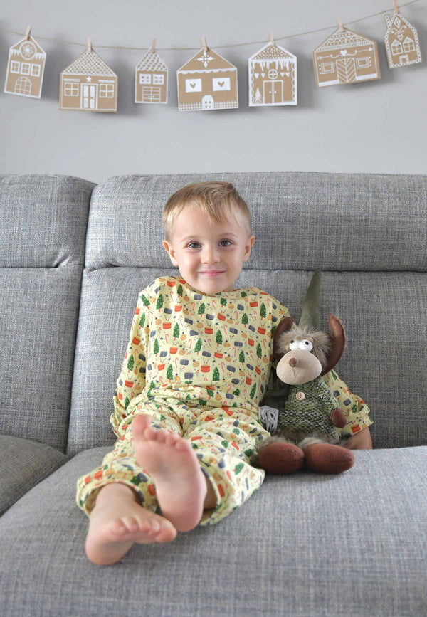 Two-Piece Bamboo Pajamas - Christmas Morning - Blue Balloon