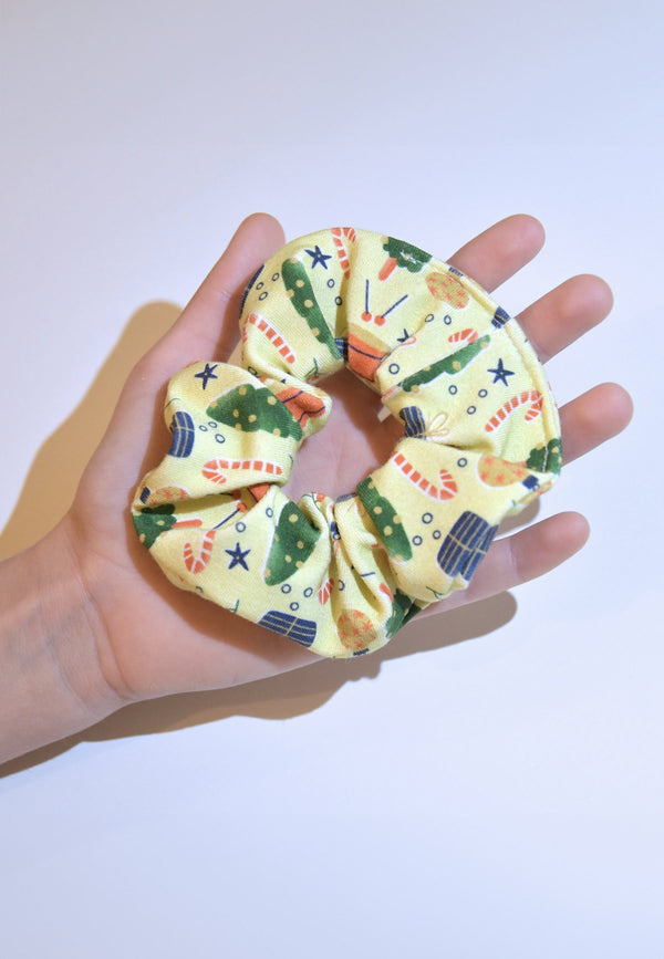 Bamboo Chouchou (scrunchie) - Christmas Morning - Blue Balloon