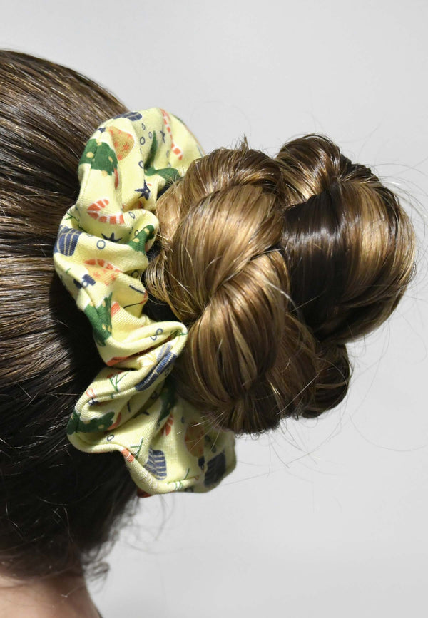 Chouchou (scrunchie) in bambù - Mattina di Natale - Palloncino blu