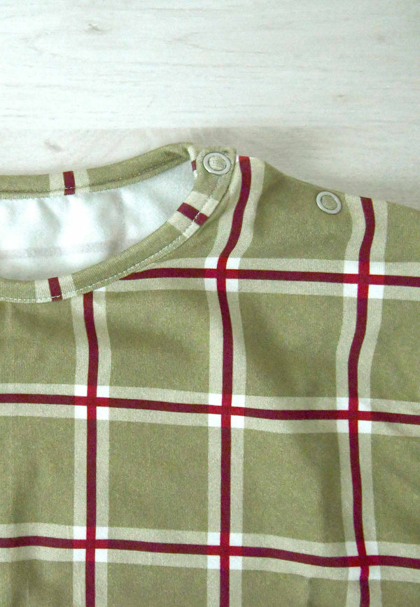 Two-Piece Bamboo Pajamas - Moss Green Tartan - Blue Balloon