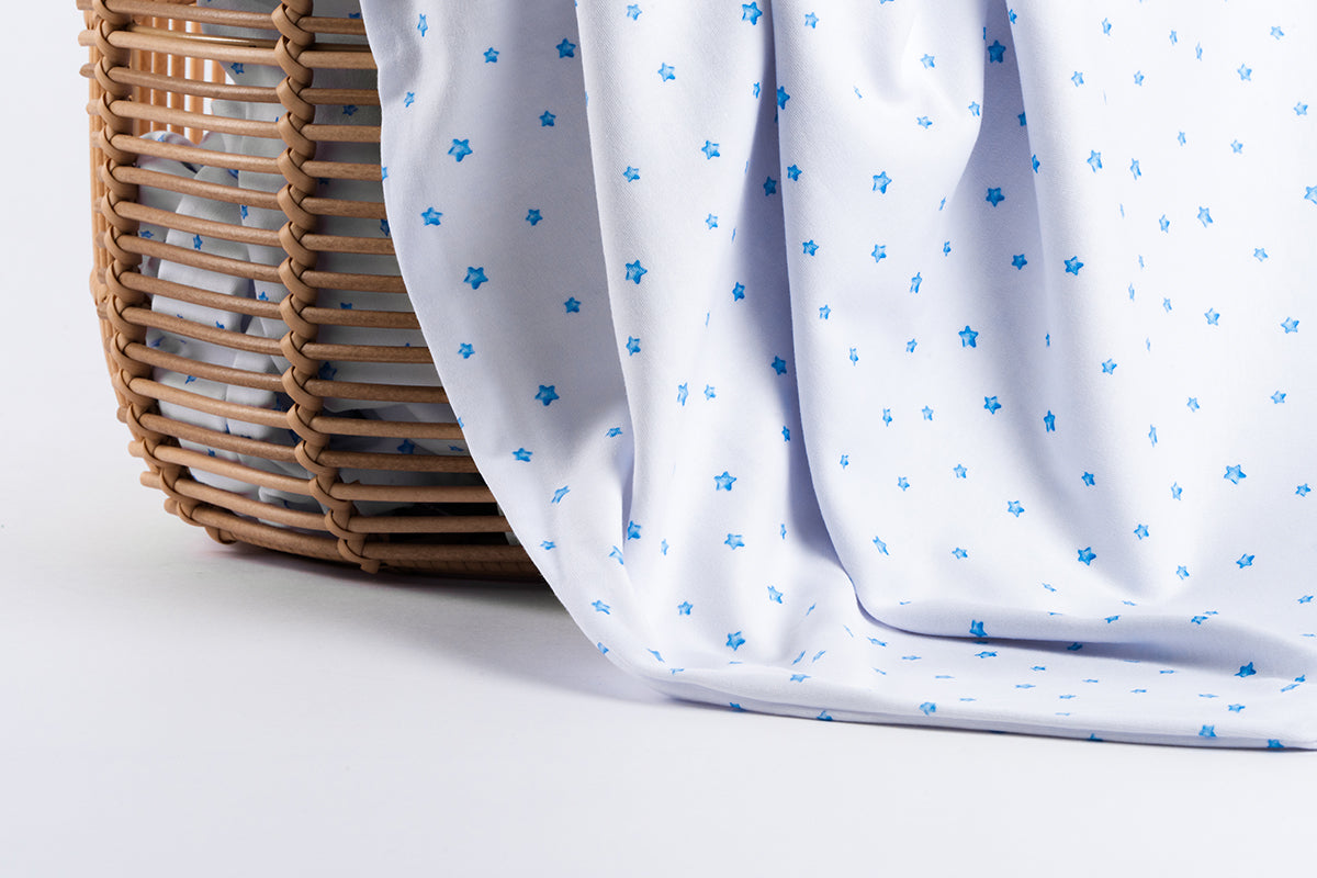 Premium Cotton Blanket - Organic Cotton - Blue Stars