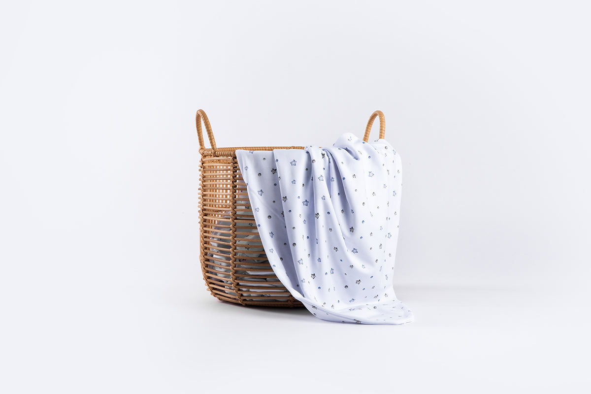 Premium Cotton Blanket - Organic Cotton - Gray Stars