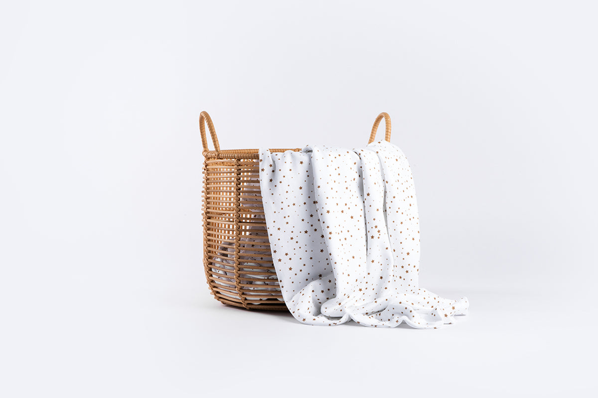 Premium Cotton Blanket - Organic Cotton - Brown Stars