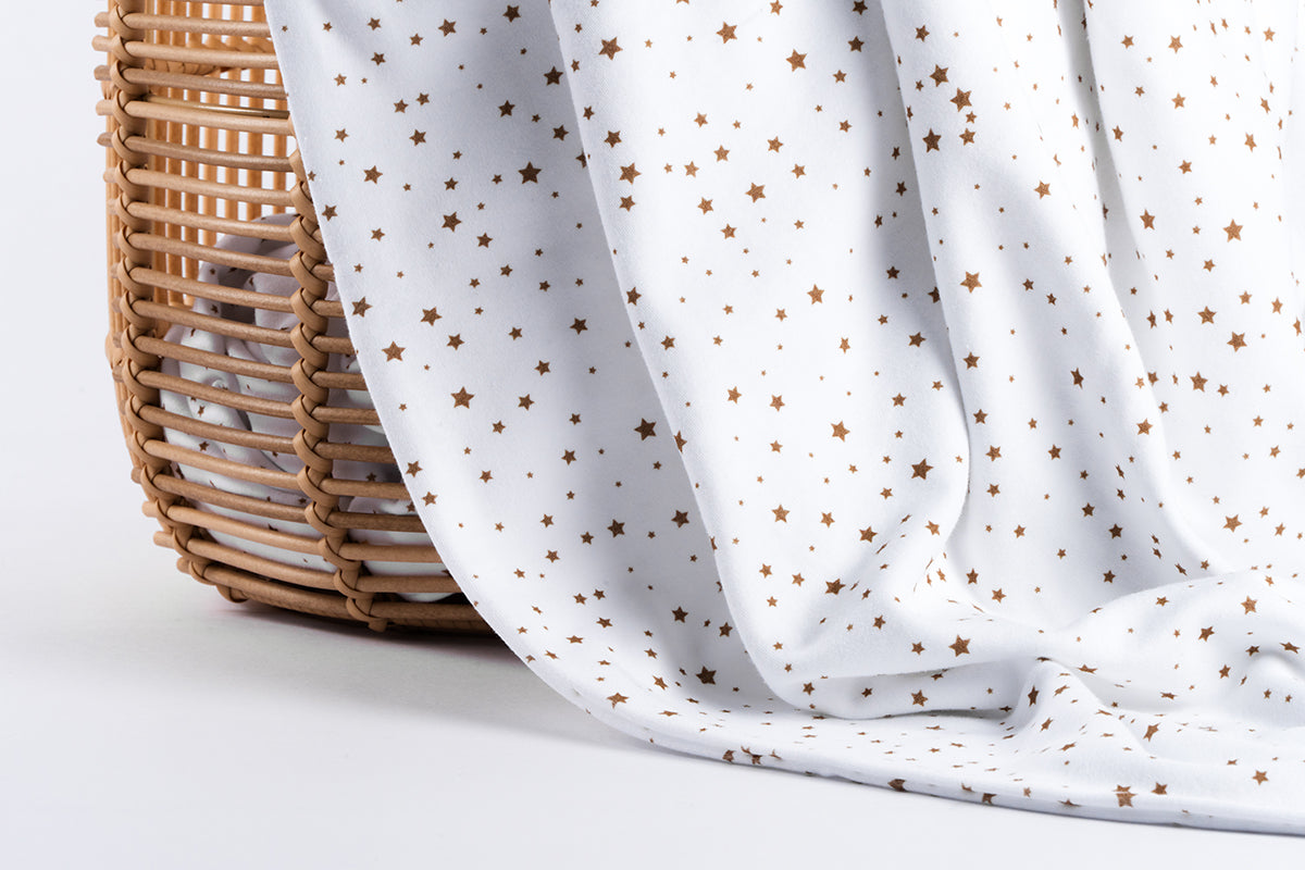 Premium Cotton Blanket - Organic Cotton - Brown Stars