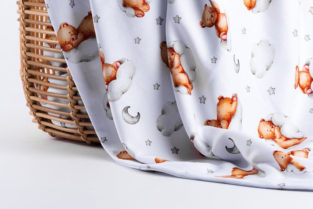 Premium Cotton Blanket - Organic Cotton - Sleepy Bear - Gray