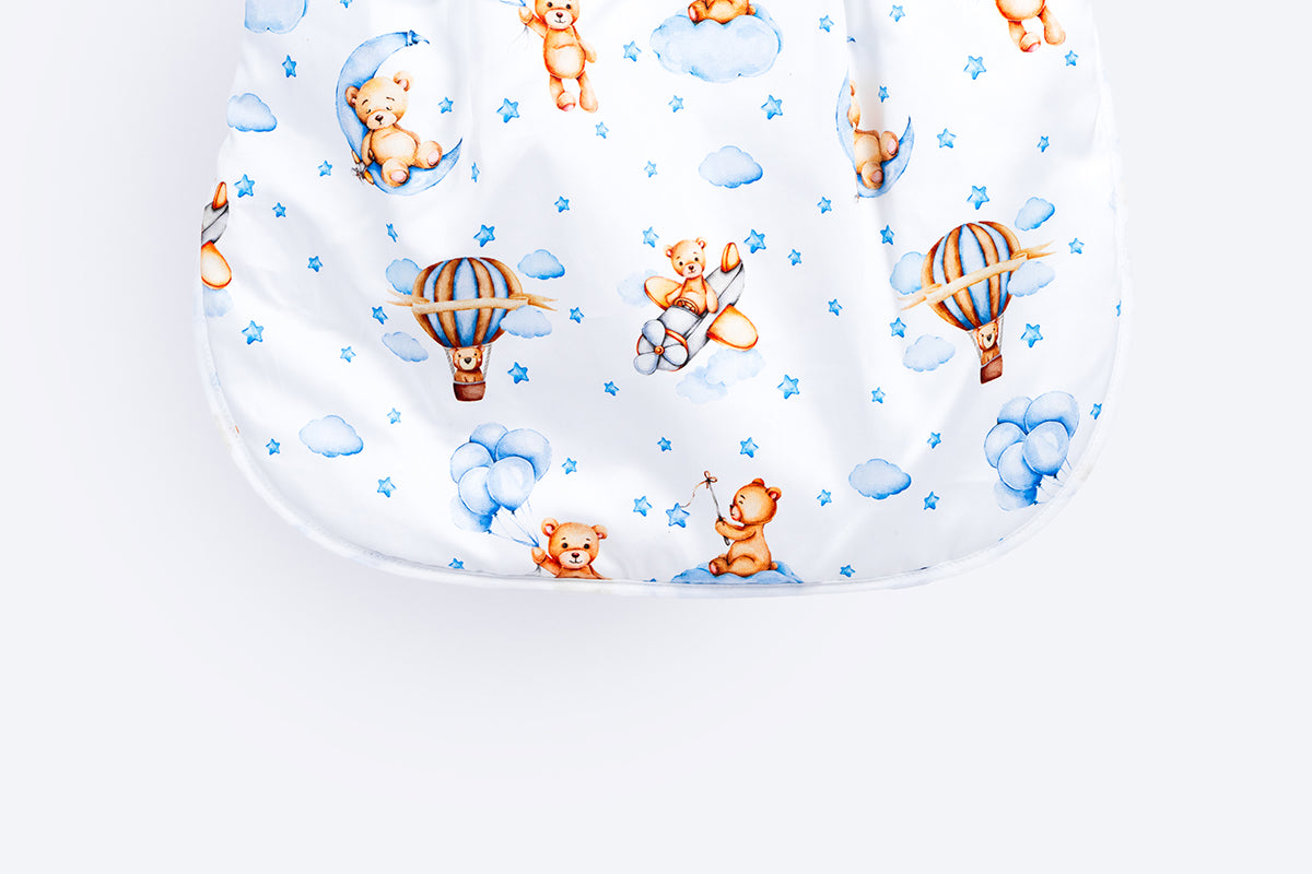 Classic Sleeping Bag with Filling - Sleepy Bear - Blue