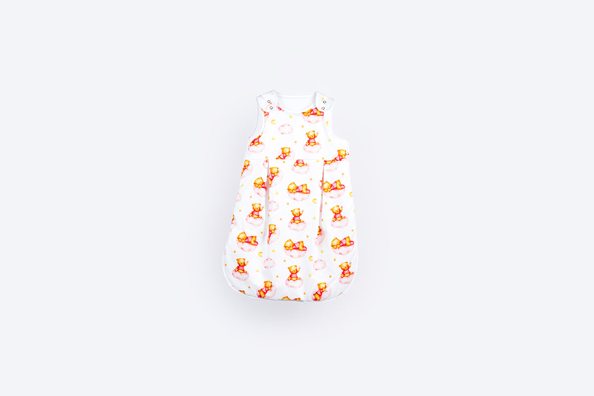 Tanja two-layer classic sleeping bag - Sleepy bear - pink