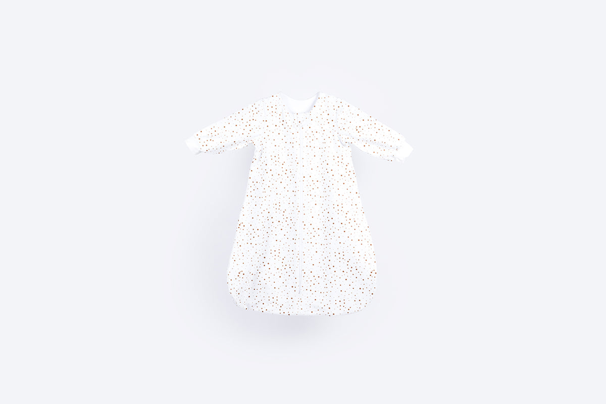 Cotton Sleeping Bag with Sleeves - Brown Stars