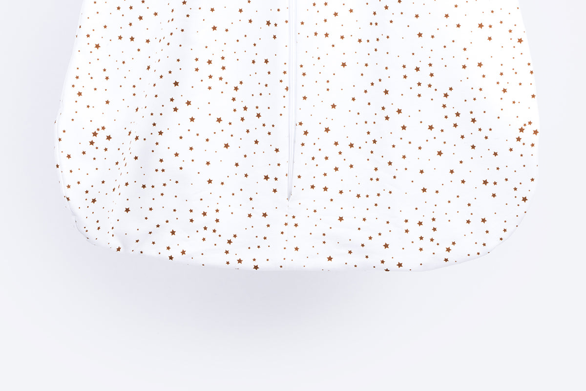 Cotton Sleeping Bag with Sleeves - Brown Stars