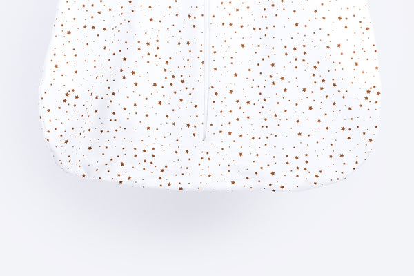 Cotton Sleeping Bag with Sleeves - Brown Stars